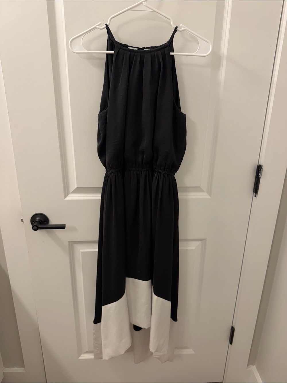 Banana Republic Black and White Halter Midi Dress